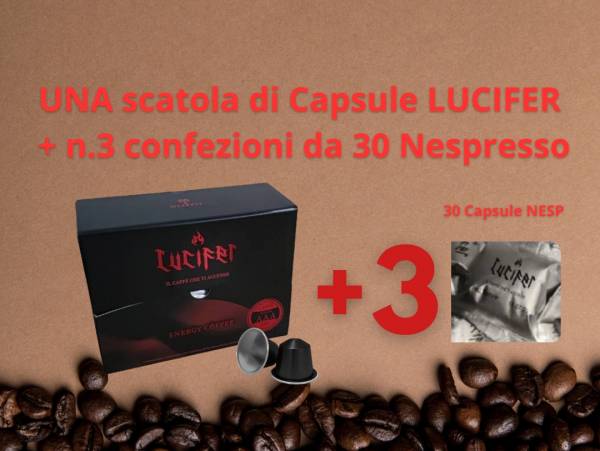 LUCIFER NESP Free Box CAFFE' con OLIXINA® - 120 capsule NESPRESSO comp. mono conf. 